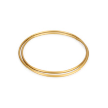 Kette arco golden Kette aus acht Viertelkreissegmenten kann in Form von zwei übereinanderliegenden Kreisen kurz oder in Wellenform lang um den Hals getragen werden