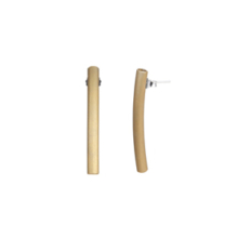 Short stud earrings in gold anodized 4mm thick alumium tube with sterling silver pin