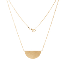 Anhänger moon Silber vergoldet Halbkreisanhänger aus zartem Silber an einem feinen Silberkettchen mit Federing Verschluss. 18ct vergoldet