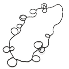 kette_capreolo1_onyxmatt Lange Kette aus 3mm kleinen Onyxperlen mit unterschiedlich großen Schlaufen, ähnlich einer Pflanze